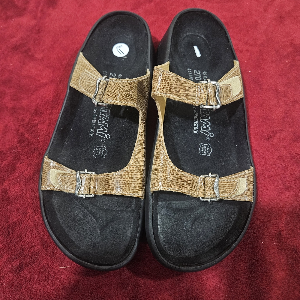 Birkenstock Tatami Brown Leather Sandals - Straps Slides  Zize 11